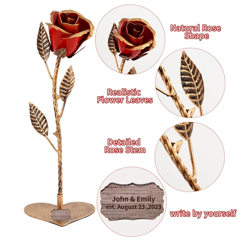 🌹 Metalowa Wieczna Róża – Symbol Miłości, która nigdy nie przemija, ręcznie wykonana