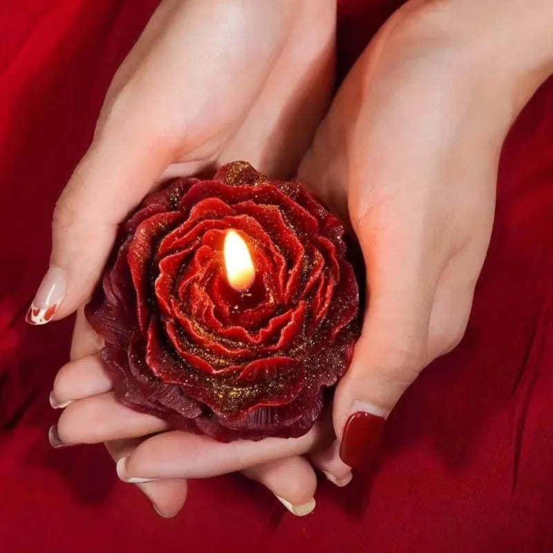 Świeca Róża z Brokatem – Romantyczny Prezent i Dekoracja LoveMe